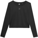 Koszulka damska longsleeve 4F F218 głęboka czerń 4FWSS24TFLOF218 20S