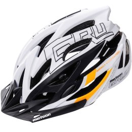 Kask rowerowy Meteor Gruver M 55-58 cm biało-czarno-pomarańczowy 24751