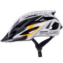 Kask rowerowy Meteor Gruver M 55-58 cm biało-czarno-pomarańczowy 24751