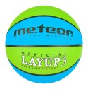 Piłka koszykowa Meteor Layup 3 niebiesko-zielona 07048