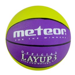 Piłka koszykowa Meteor Layup 3 zielono-fioletowa 07066