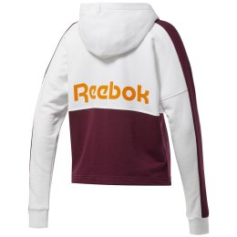 Bluza damska Reebok Te Linear Logo Ft bordowo-biała FU2203