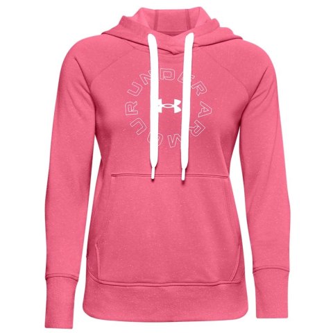 Bluza damska Under Armour Rival Fleece Metallic Hoodie różowa 1356323 668