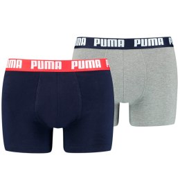 Bokserki męskie Puma Basic Boxer 2P granatowe, szare 906823 35