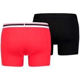 Bokserki męskie Puma Placed Logo Boxer 2P czerwone, czarne 906519 07