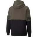 Bluza męska Puma Power Colorblock Hoodie FL zielono-czarna 846103 44