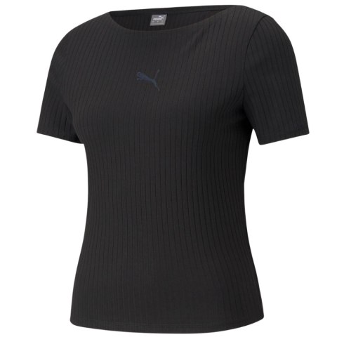 Koszulka damska Puma HER Ribbed Slim Tee czarna 531917 01