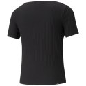 Koszulka damska Puma HER Ribbed Slim Tee czarna 531917 01