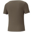 Koszulka damska Puma HER Ribbed Slim Tee Grape Leaf khaki 531917 44