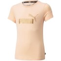 Koszulka dla dzieci Puma ESS+ Logo Tee brzoskwiniowa 587041 91