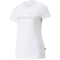 Koszulka damska Puma ESS+ Metallic Logo Tee biała 848303 02