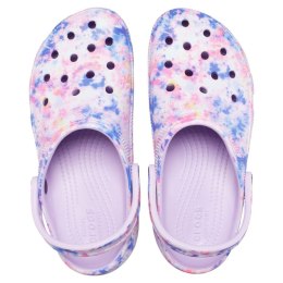 Chodaki damskie Crocs Classic Platform Tie Dye lawendowe 207151 5PT