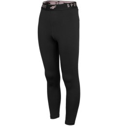 Legginsy dla dziewczynki 4F głęboka czerń HJZ22 JSPDF002 20S