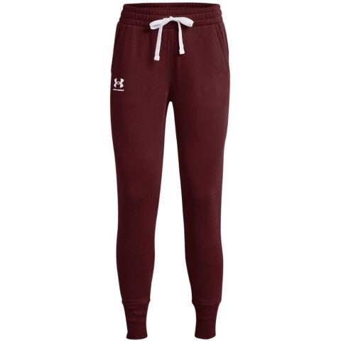 Spodnie damskie Under Armour Rival Fleece bordowe 1356416 690