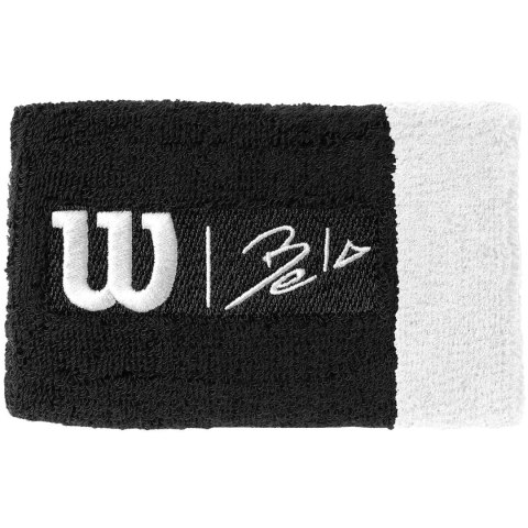 Frotka na rękę Wilson Bela Extra Wide Wristband II OSFA 2 szt. czarno-biała WRA813303