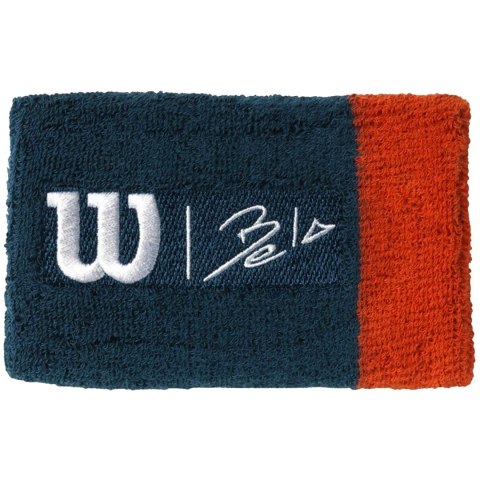 Frotka na rękę Wilson Bela Extra Wide Wristband II OSFA 2 szt. zielono-pomarańczowa WRA813301