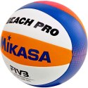 Piłka siatkowa plażowa meczowa Mikasa Beach Pro biało-pomarańczowo-niebieska BV550C