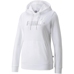 Bluza damska Puma ESS+ Metallic Logo Hoodie FL biała 849958 02