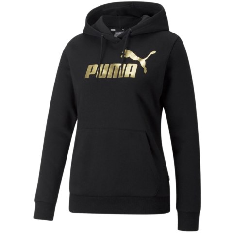 Bluza damska Puma ESS+ Metallic Logo Hoodie FL czarna 849958 01