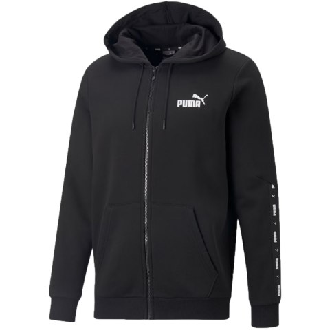 Bluza męska Puma ESS+ Tape Full-Zip Hoodie FL czarna 670270 01