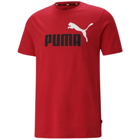 Koszulka męska Puma ESS+ 2 Col Logo Tee czerwona 586759 11