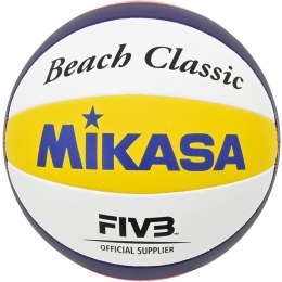 Piłka siatkowa plażowa Mikasa Beach Classic biało-żółto-niebieska BV551C-WYBR