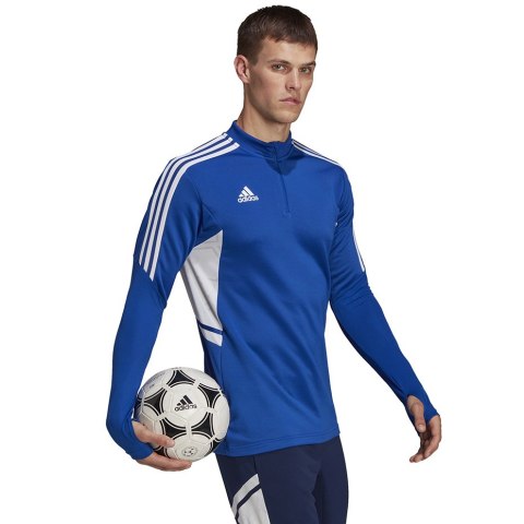 Bluza męska adidas Condivo 22 Training 1/2 zip niebiesko-biała HA6271